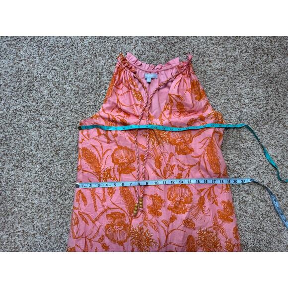 Antiono Melani tiered hem sun dress size women's small; orange & red,100% cotton - Picture 4 of 10